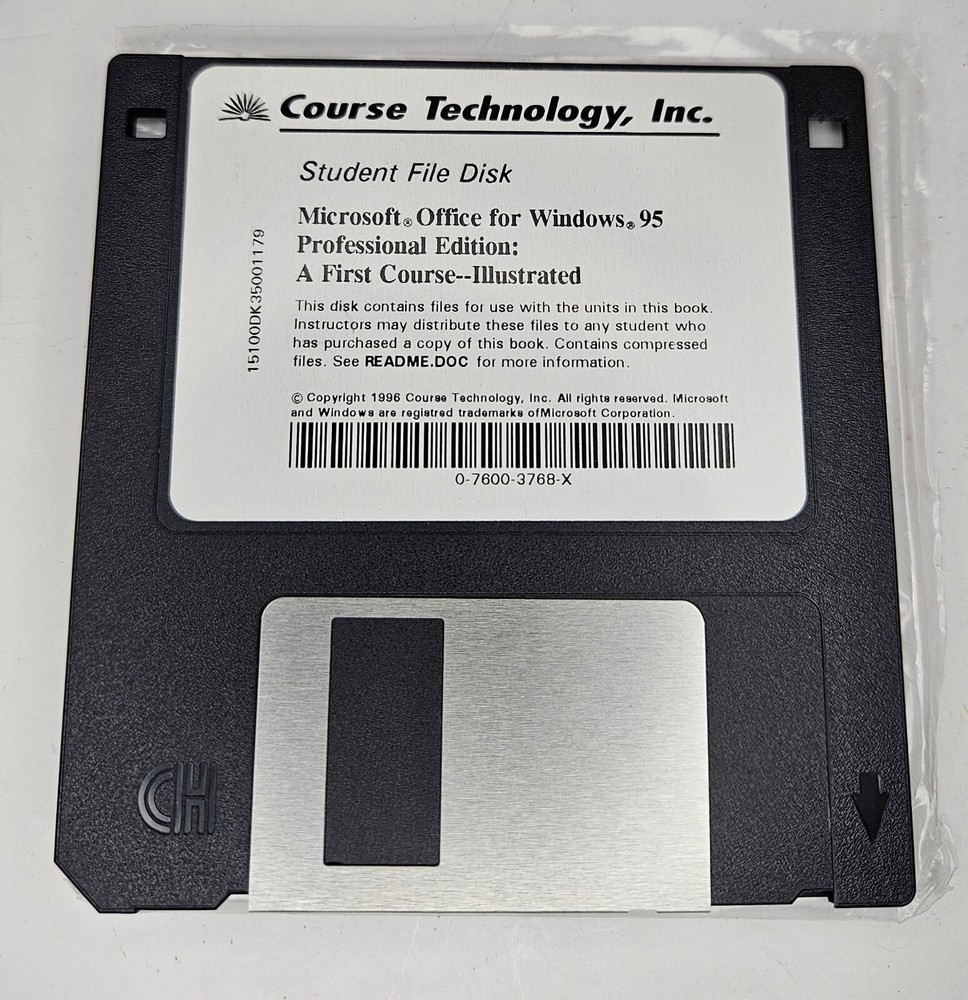 Vintage 3.5 Disk (4) Microsoft Office Illustrated Windows 95 UNTESTED