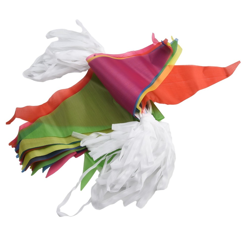 Bunting Triangle Flags 100 Flags 50 Meters Large 14*21CM Plastic Material
