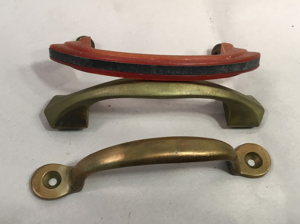 Vintage Drawer Pulls, Painted, Mid Century Modern. ~37 total