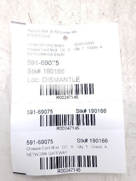 04-06 LEXUS LS430 NETWORK GATEWAY CONTROL MODULE ECM ASSEMBLY