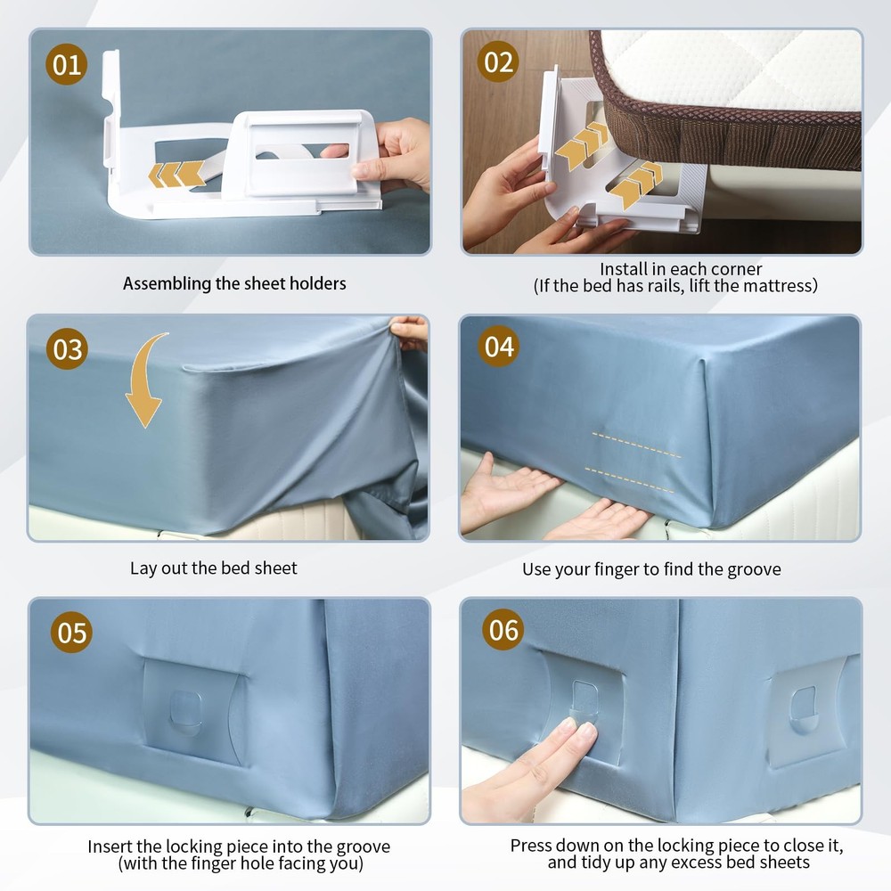 Holders, Bed Holders for Corners, Fitted Holder Keep Sheets Firm & Tight, 4Pc...