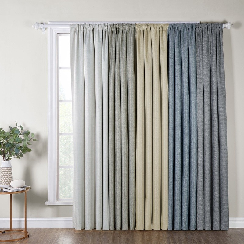 Textured 100% Blackout Indoor Curtains 2 Pack Pan