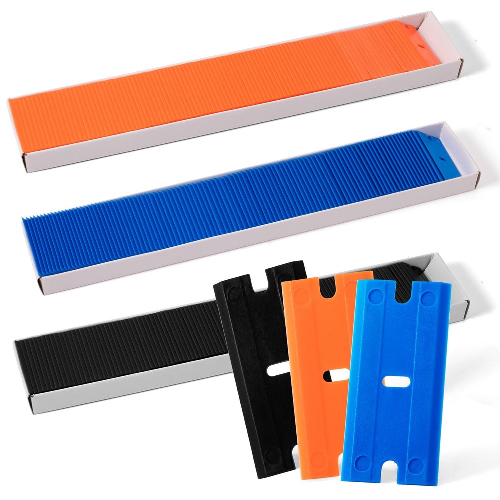 Double Edged Plastic Blades, 300 PCS Replacement Blades Fit for Plastic Scrap...