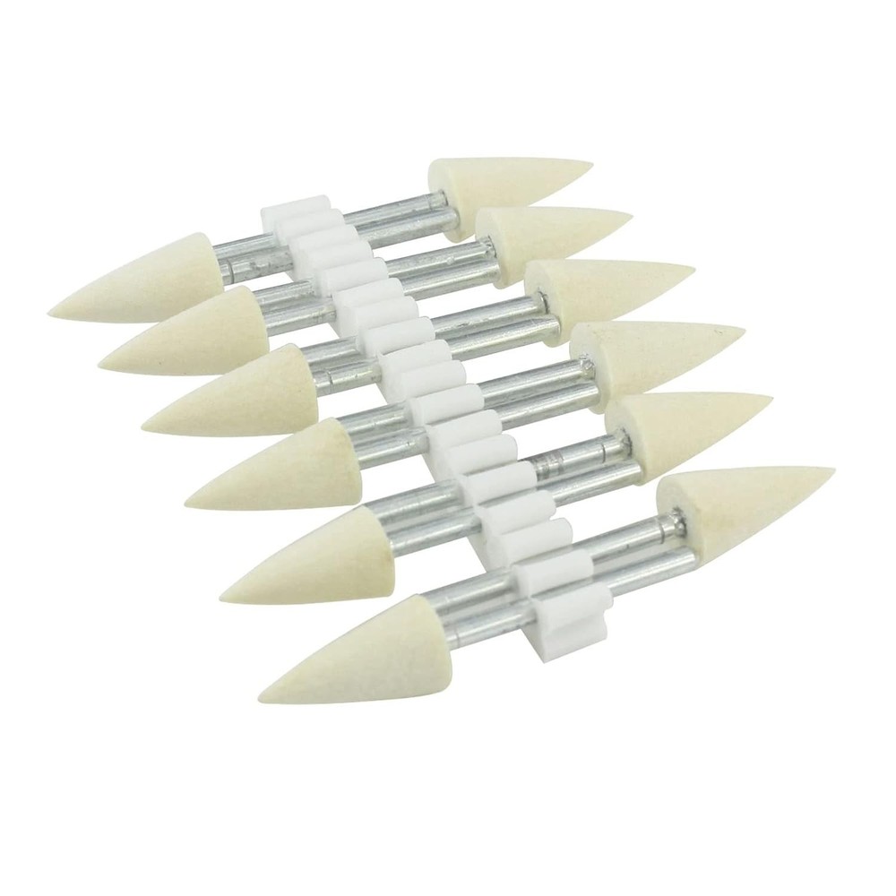 𝐋𝐮𝐨 𝐤𝐞 12mm Wool Felt Polishing Bits, 1/8'' Shank Cone Shape Wool
