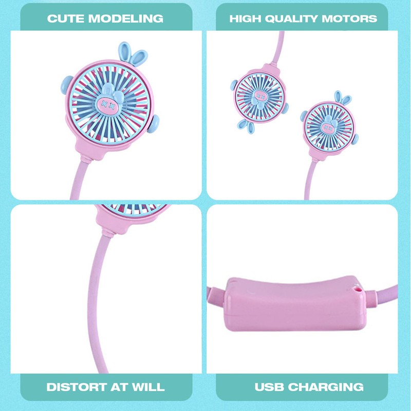 USB & Solar - Powered Visor Fan Hat PInk