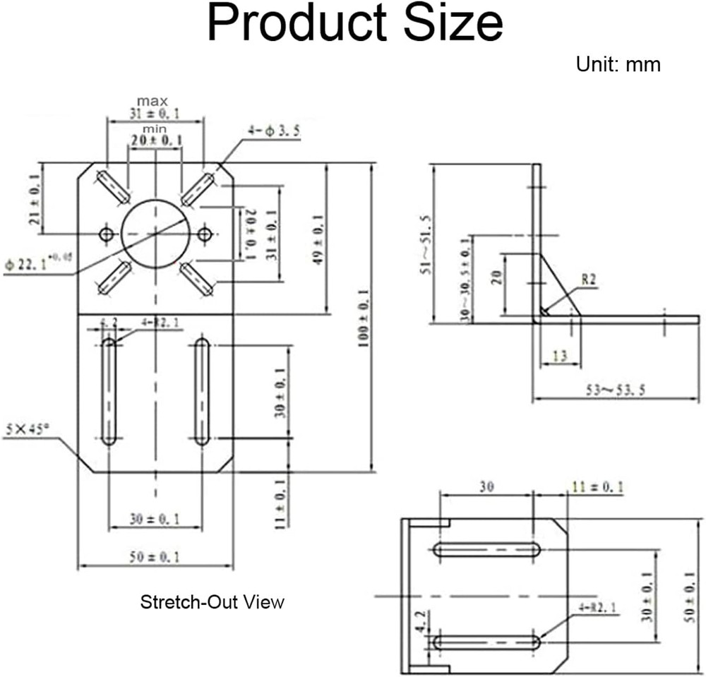 2 Pack Motor Mount Bracket, Universal Multifunction Fixing Mounting Base for 750