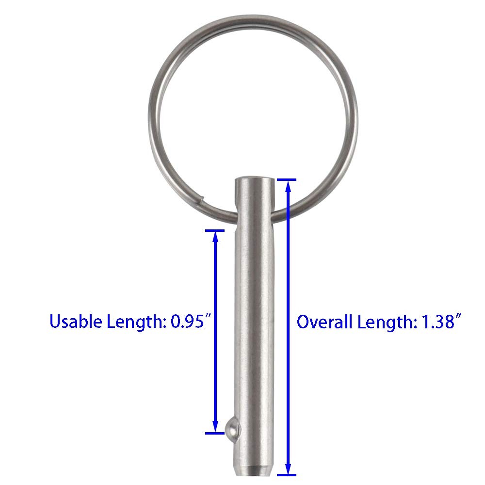 4 Pack Small Quick Release Pin, Diameter 3/16", Usable One Size, Silver