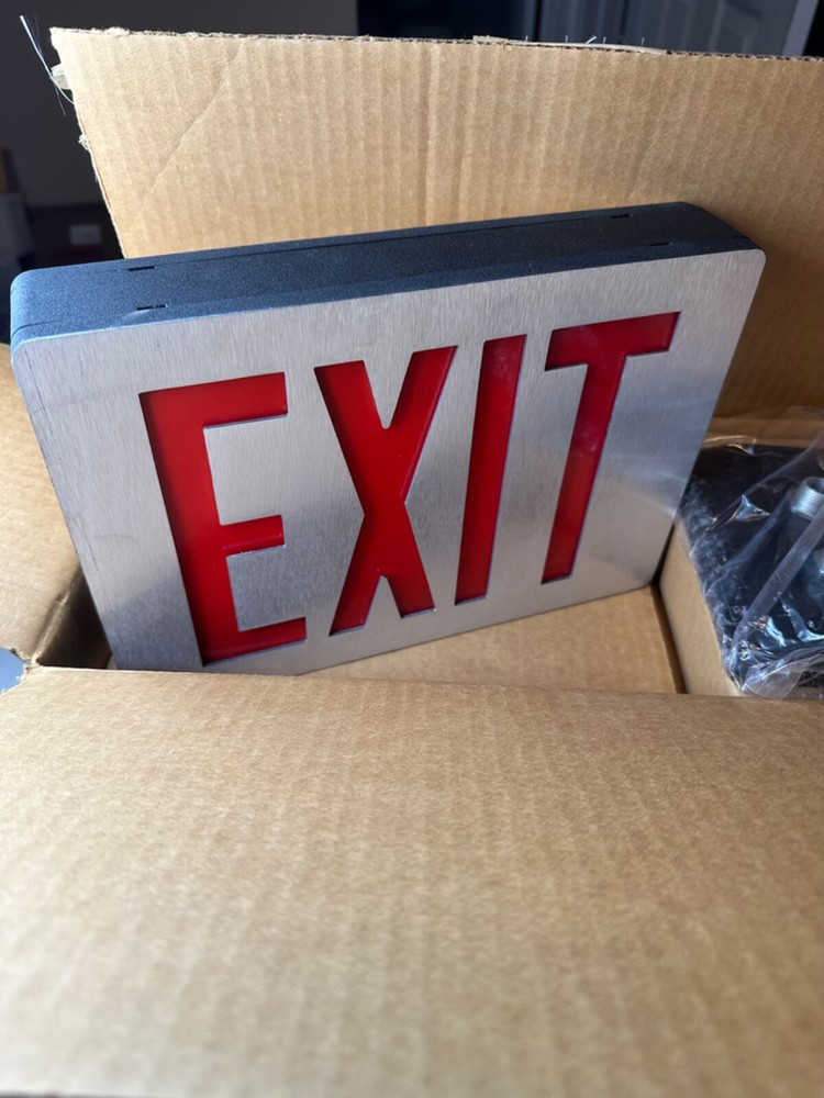 EMERGI-LITE DIECAST EXIT SIGN PRECEPTOR KAUFEL MODEL TP1R-ADF