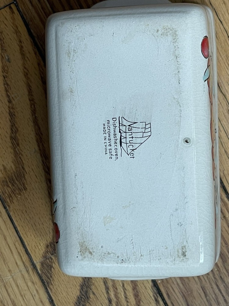 Nantucket Mini Loaf Bread Pan Baking Ceramic Stoneware Handpainted