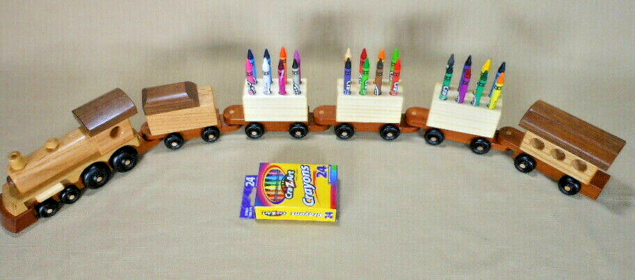 Crayon Holder Steam Train / Handmade