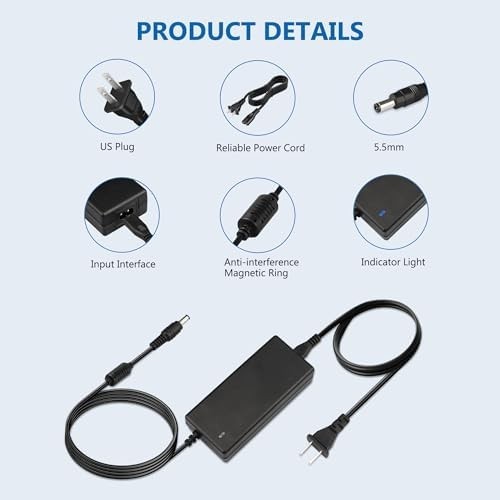 Replacement for Logitech G920 G29 Power Supply, 24V Power Adapter for Logitech D