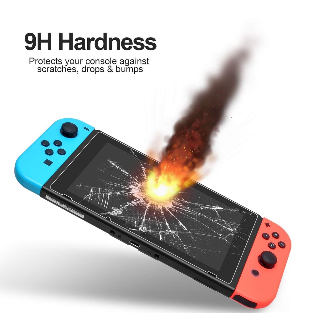 daydayup 3-Pack Tempered Glass Screen Protector for Nintendo Switch