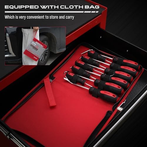 11-Piece Large Hook and Pick Set with Clip Removal Tool, Precision O-Ring
