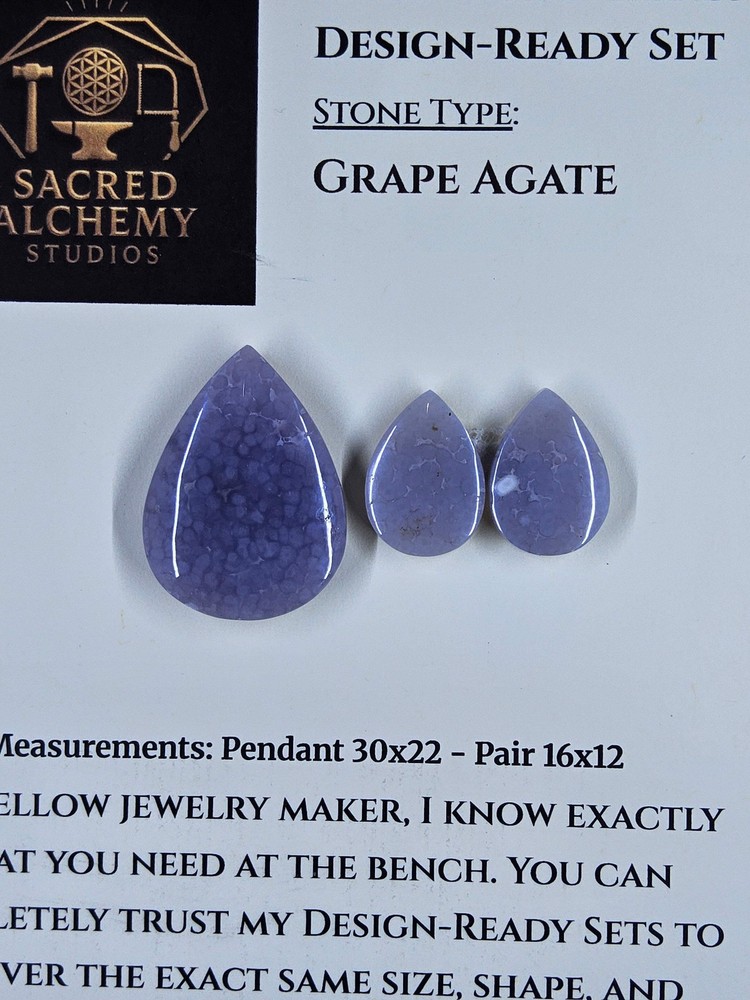 Tear Shape - Grape Agate - Design-Ready Set