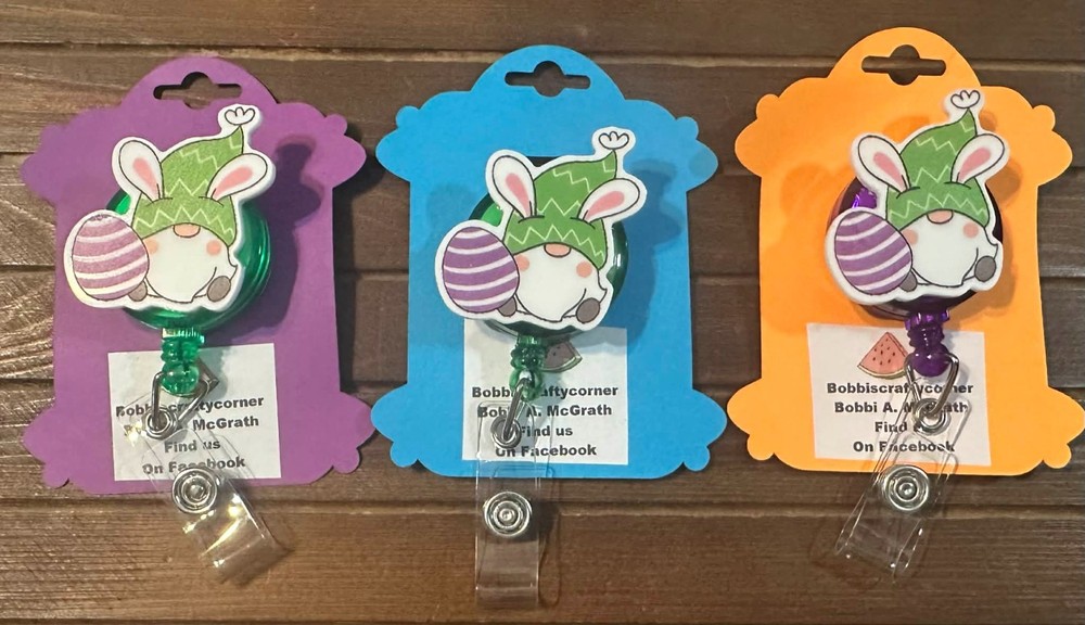 Easter gnome badge reels