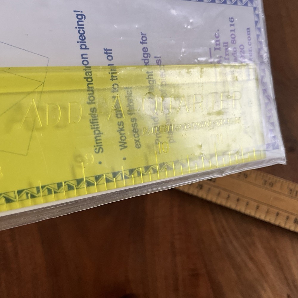 CM Designs Add-A-Quarter Plus 12" Yellow Ruler