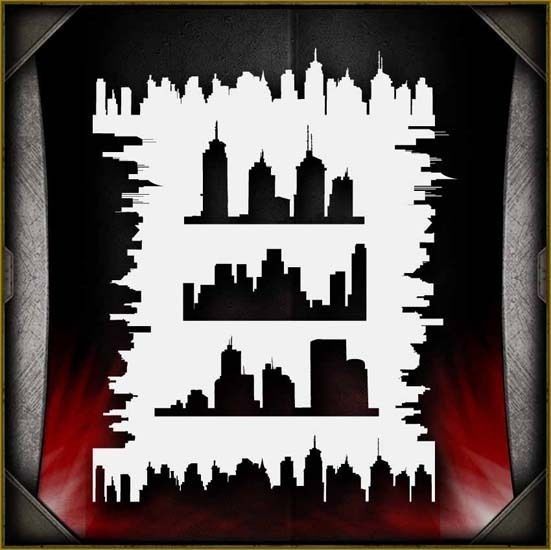 Skylines 2 Airbrush Stencil Template Airsick