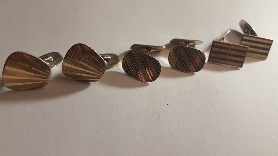 3 Retro set Norway cufflinks 830s silver