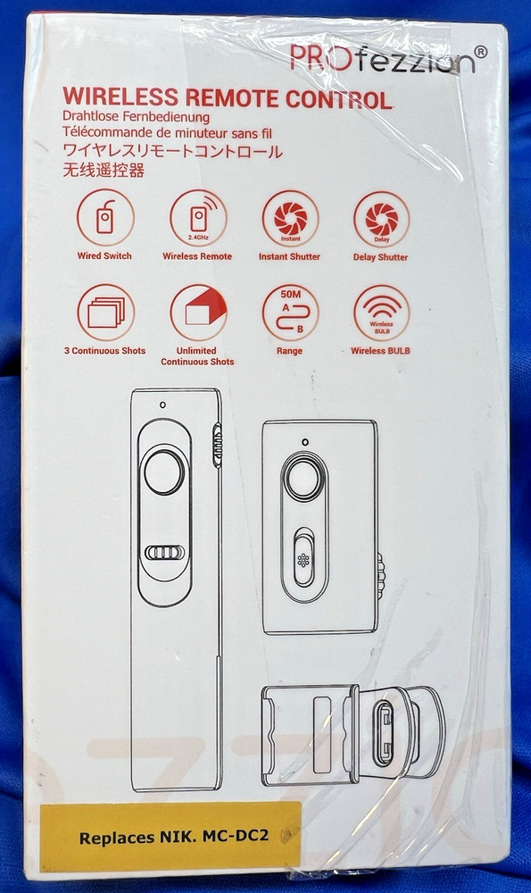 NIB open box Profezzion wireless remote control camera shutter release, 4 AAAs