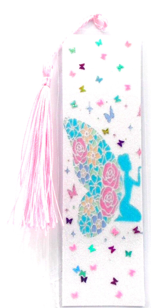 BUTTERFLY PIXIE GLITTER UNIQUE EXQUISITE LAMINATED BOOKMAKES WOMEN,LIBRARY