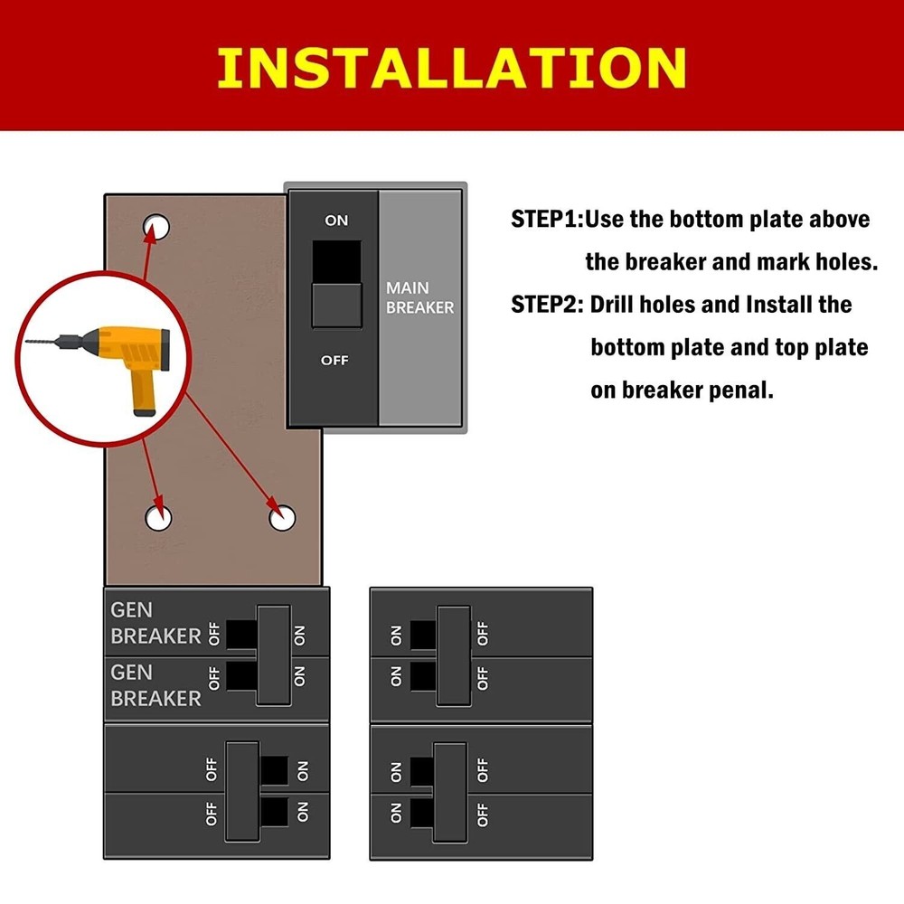 Generator Interlock Kit for GE Electrical Vertical Main Breaker 150A/ 200A Panel