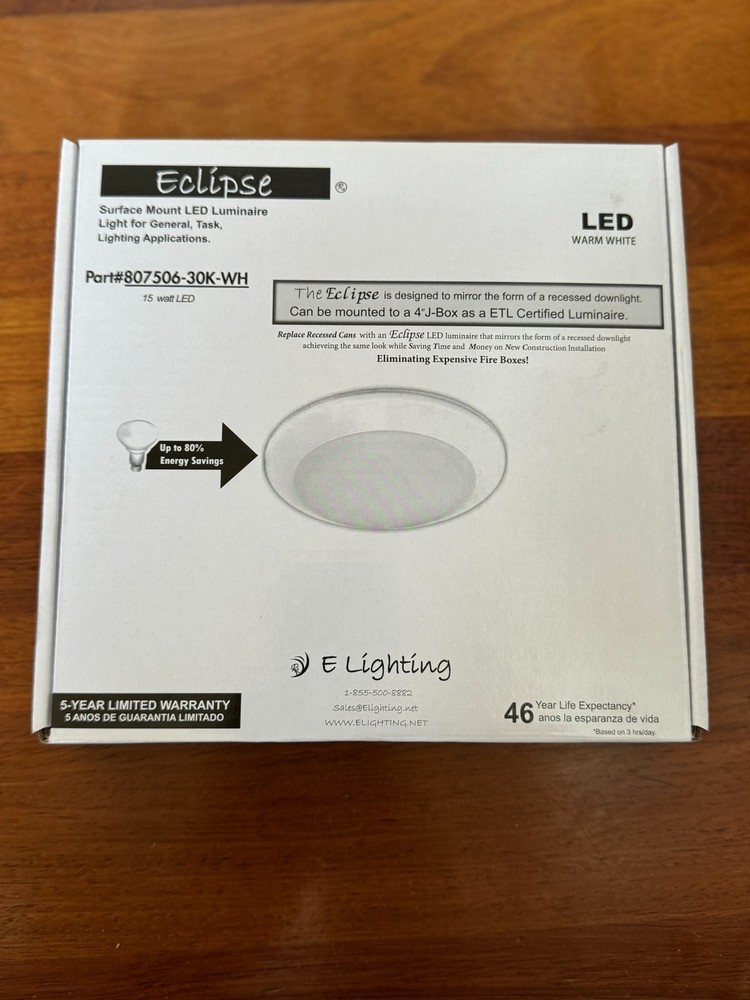 6 Pack 7.5" Flush Mount Round Ceiling LED Light Dimmable Ceiling Light 15W 3000K