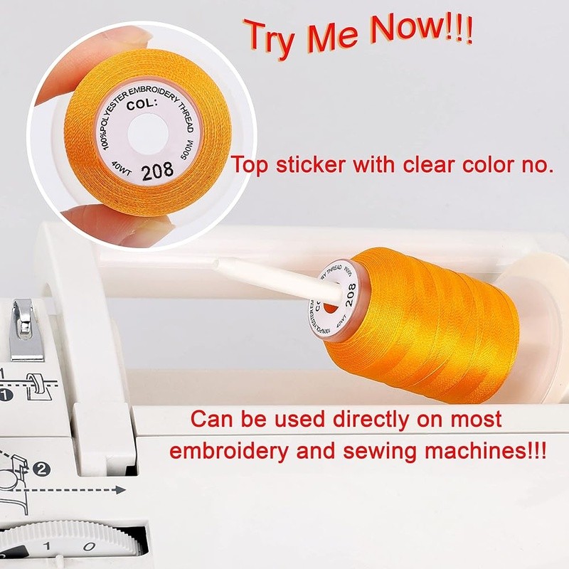 Embroidery Thread Starter Kit 63 Spools Polyester Thread 10x10yd Stabilizer New