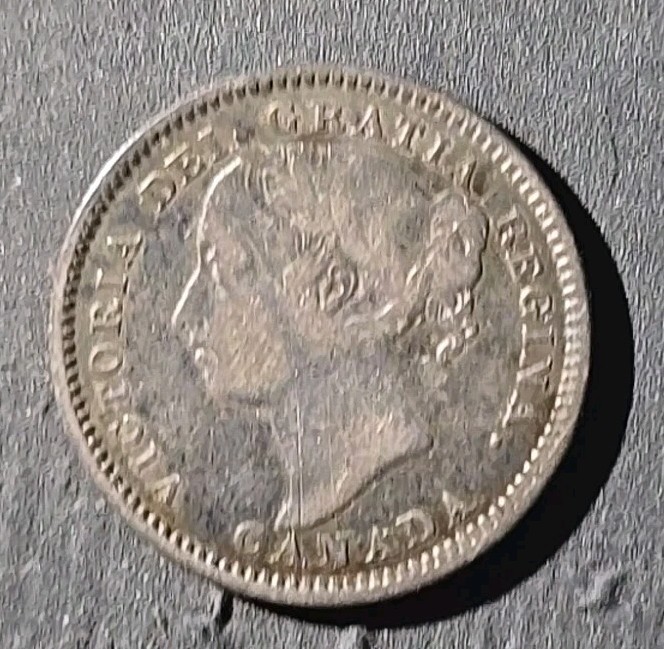 1887 Canada 10 cent silver - Solid F/VF stk#L4