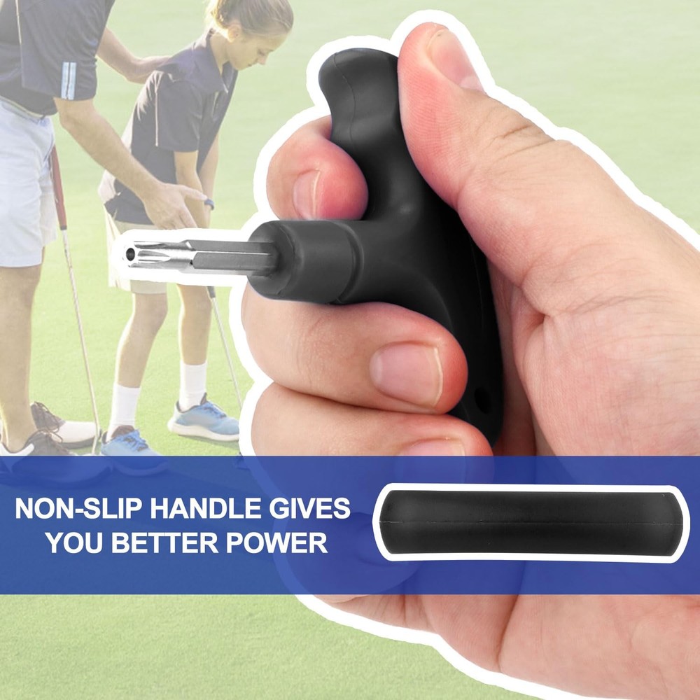 XIHIRCD Golf Torque Wrench, Adjustable Tool with Plastic Handle M, Black