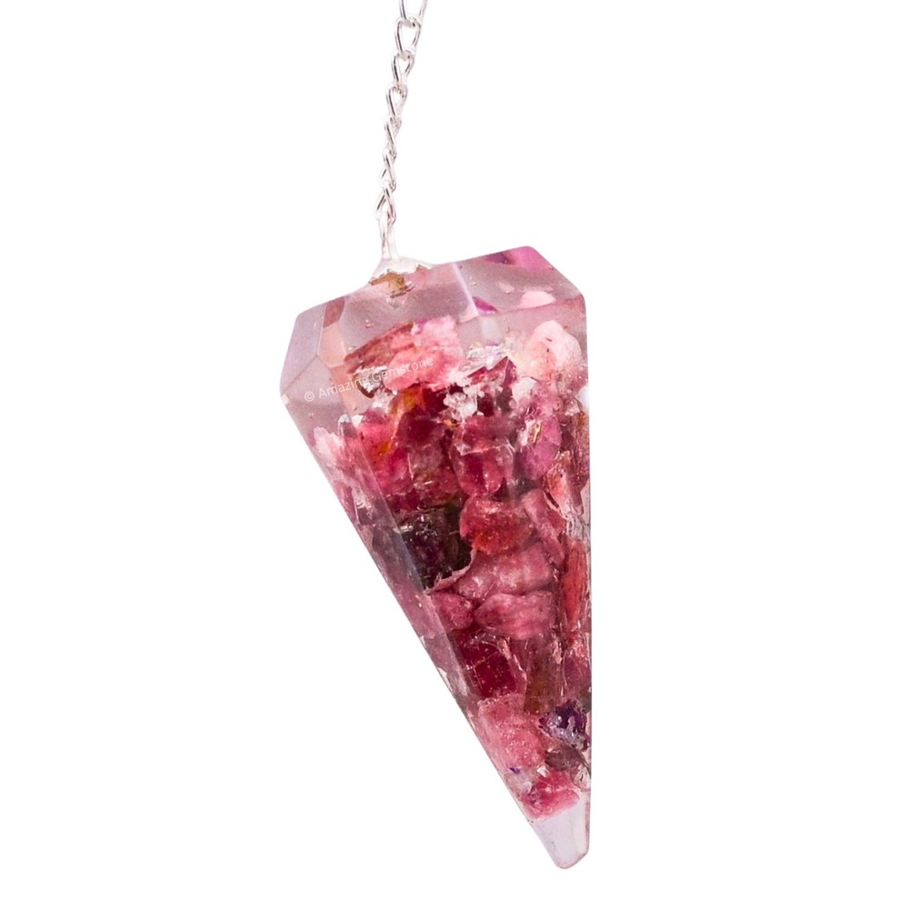 Rhodonite Orgone Crystal Pendulums