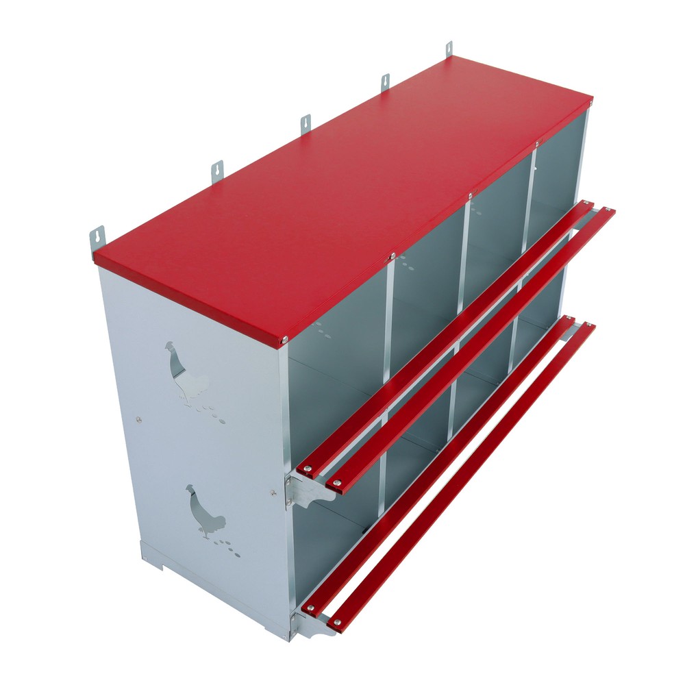 8 Compartment Chicken Nesting Boxes Metal Poultry Nest Box Wall Mount For Hens