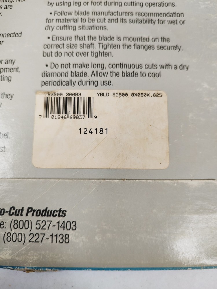 Pro-Cut 124181 Diamond Blades 8" x 5/8