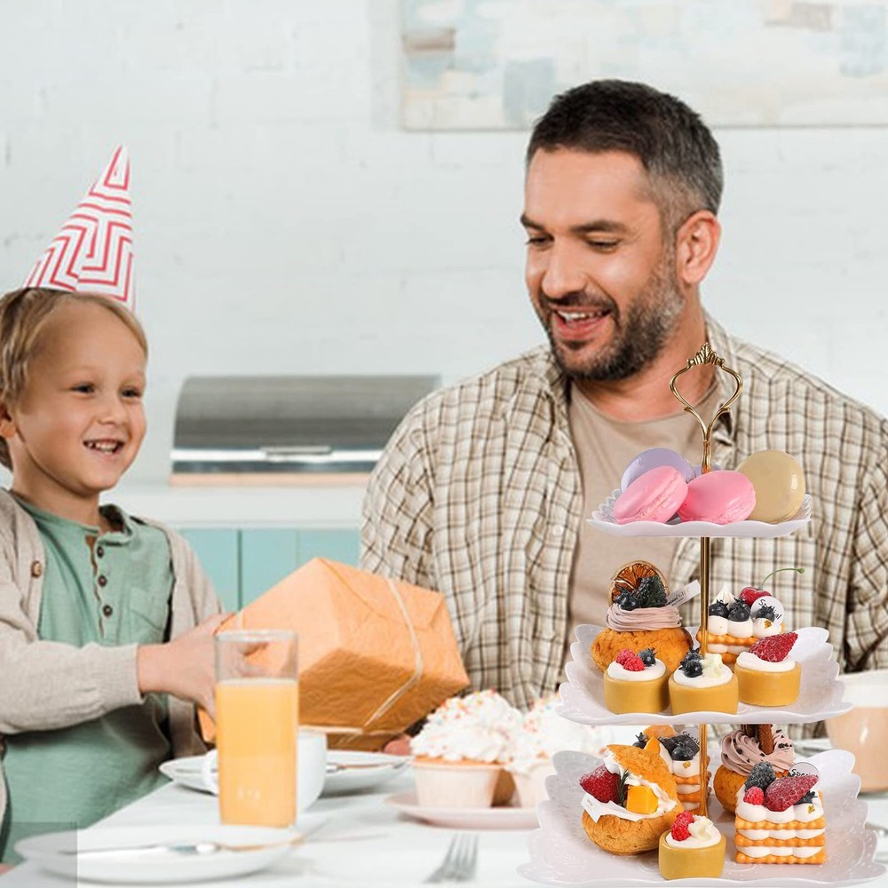 2 Pack Cupcake Stand 3 Tier Serving Tray Cupcake Dessert Candy Fruit Display Hol