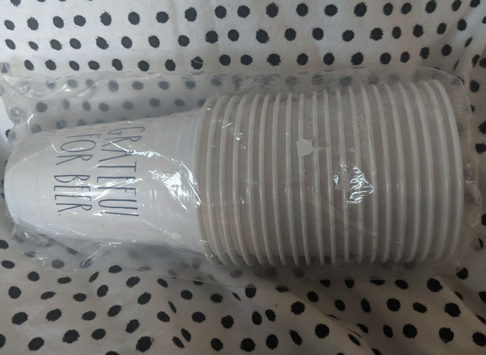 Rae Dunn Plastic Cups Set Of 20 GRATEFUL FOR BEER