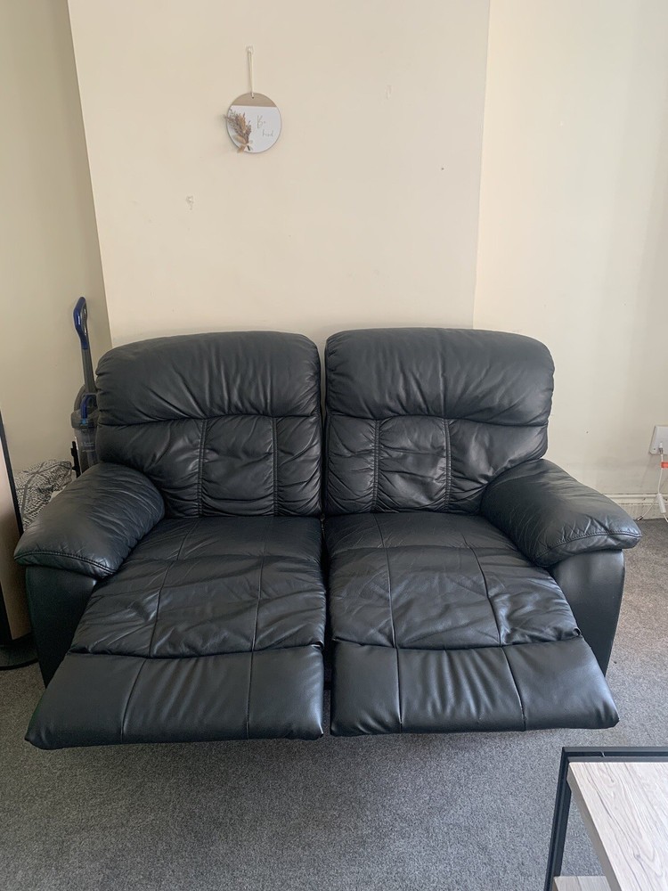 Black Leather Recliner Sofa