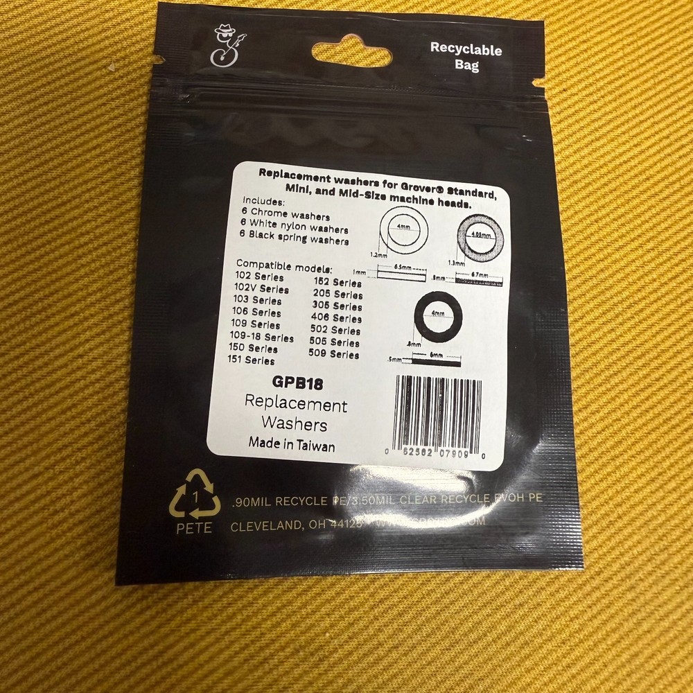 GPB18 Grover Replacement Guitar Tuning Machine Washer Pack