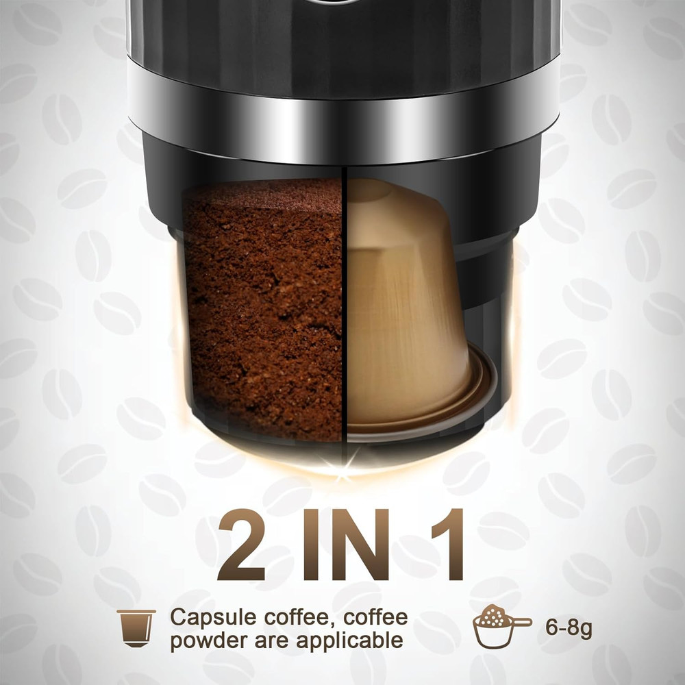 Portable Self-Heating Travel Espresso Maker with USB-C Connection