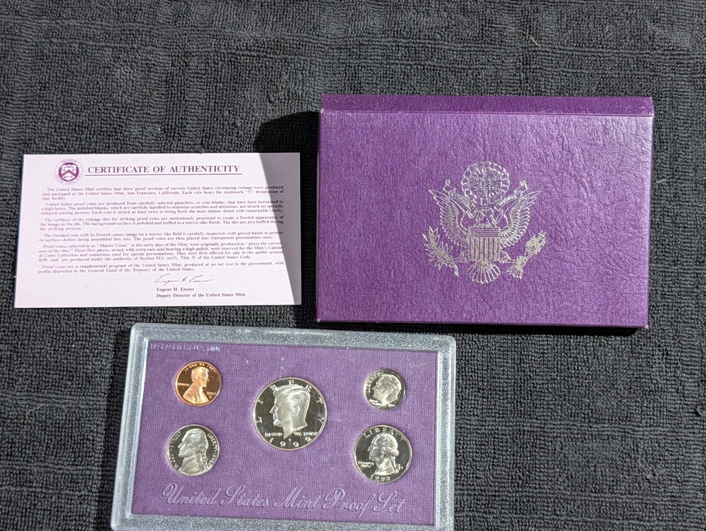 1992 US Proof set OGP COA