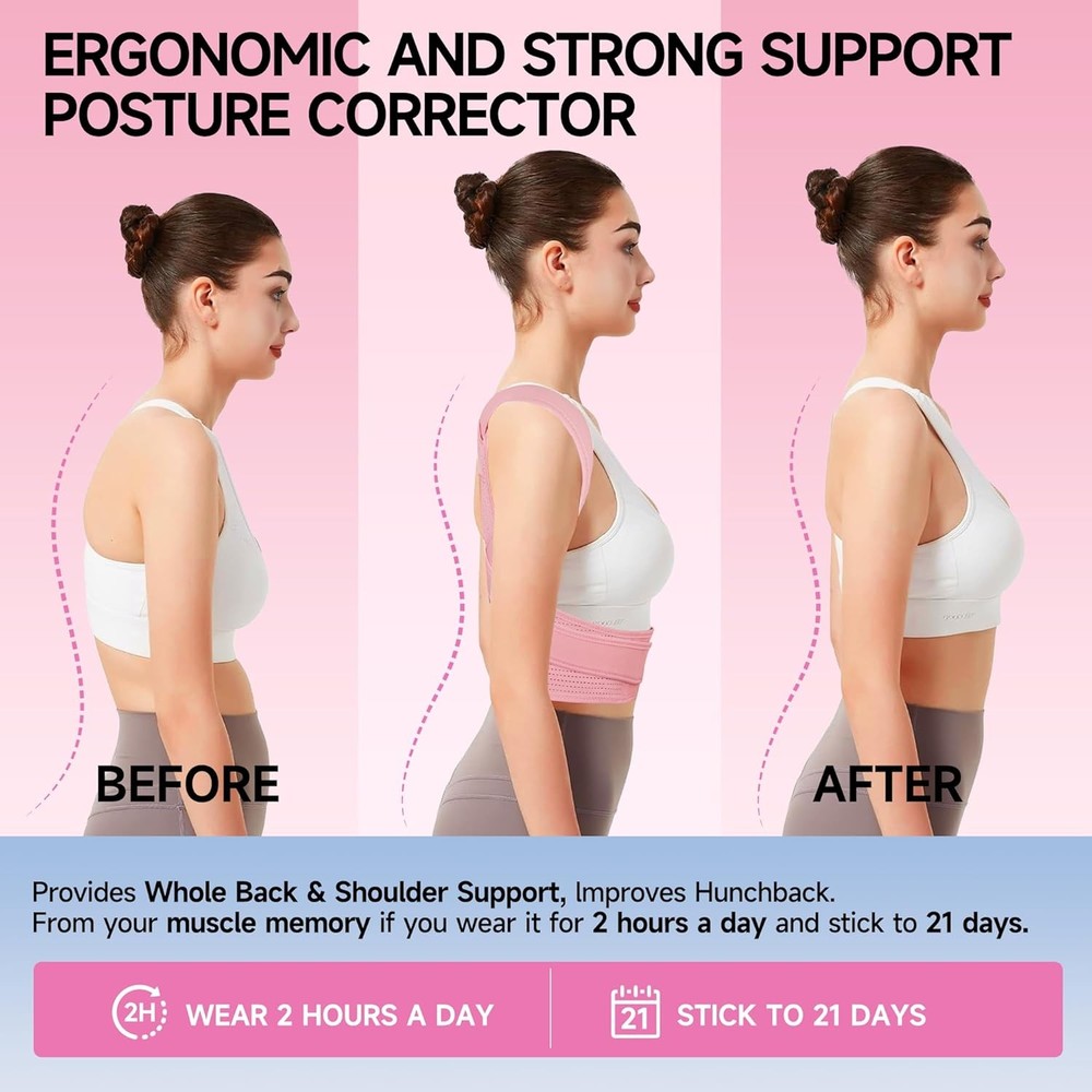 New Adjustable Posture Corrector, Back Support, Pain Relief, Spine Alignment