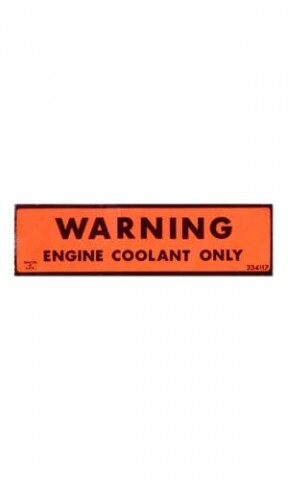 1973-1977 Corvette Decal Cooling System Warning