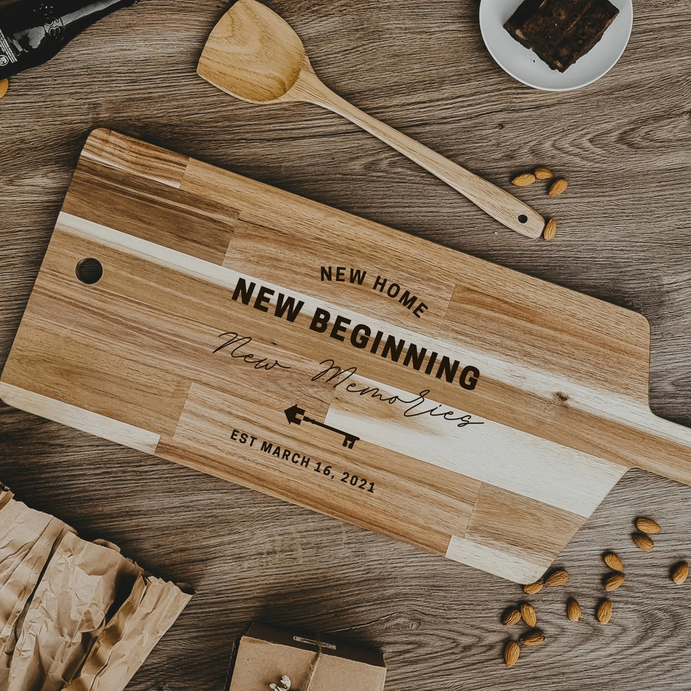 Engraved Solid Acacia Serving/ Chopping Board