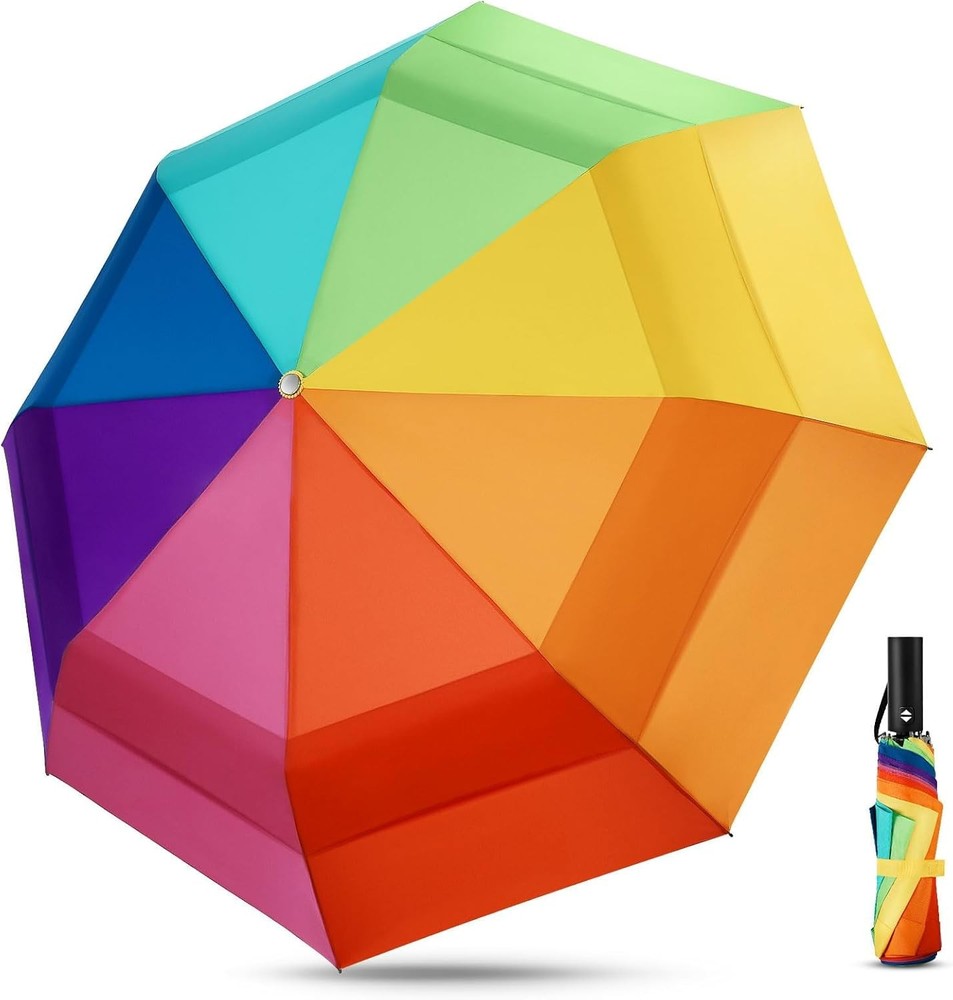 Rainbow Umbrella For Adults - Oversized 54inch Double Layer 0.2Rainbow
