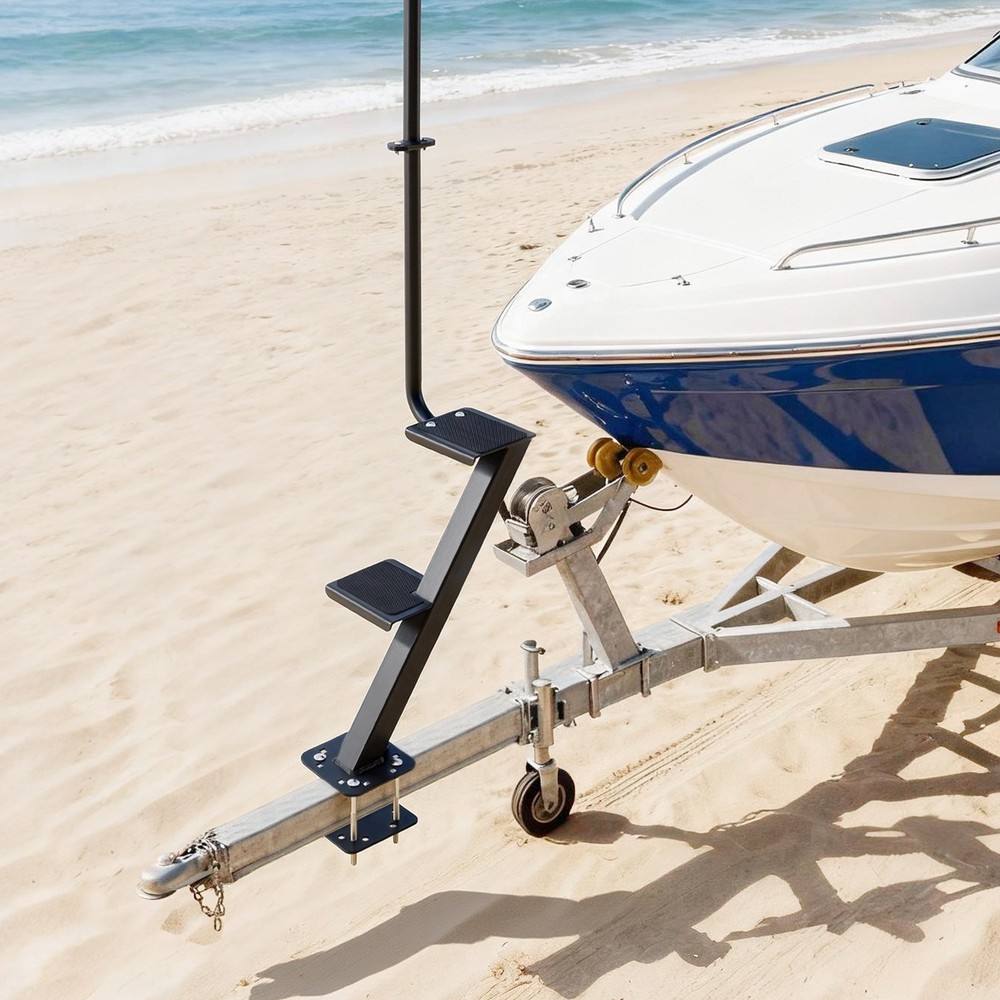 VEVOR Boat Trailer Steps Heavy Duty Boat Steps with Handle 2 Step Bottom Mount
