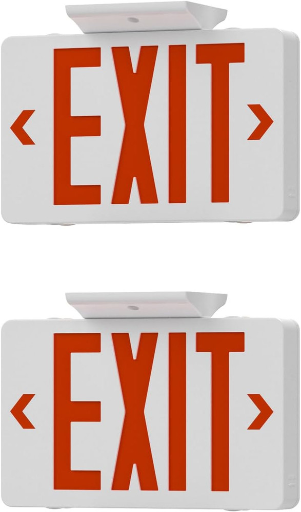 Exit Signs with Emergency Lights,Double Face Exit,Ac 120-277V, Hardwired Exit Si