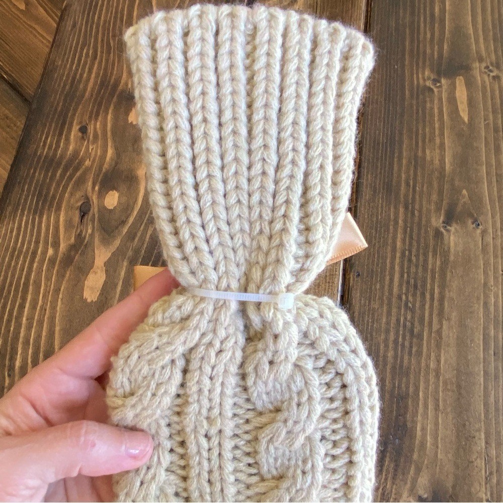 Hand Knit Cable Wine Cozie