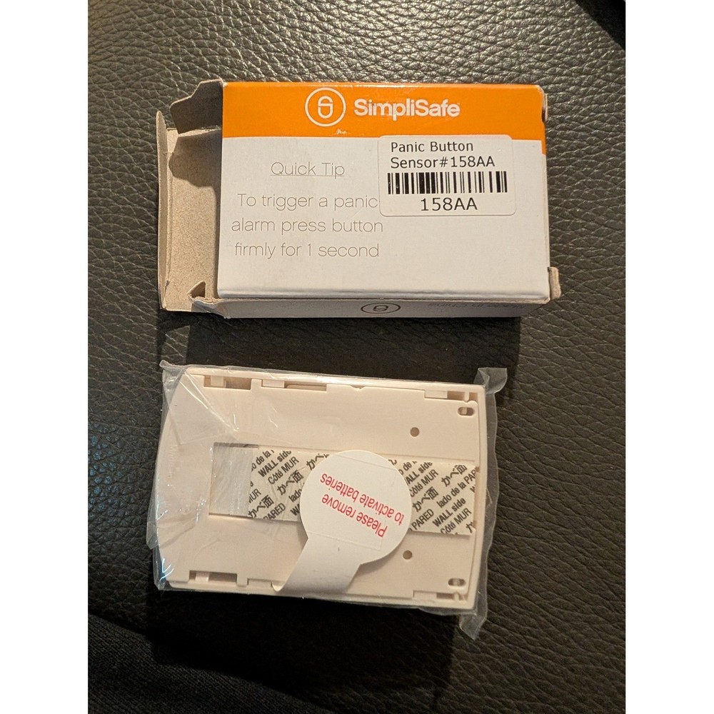 SimpliSafe Panic Button Sensor 158AA White Wireless Home Security