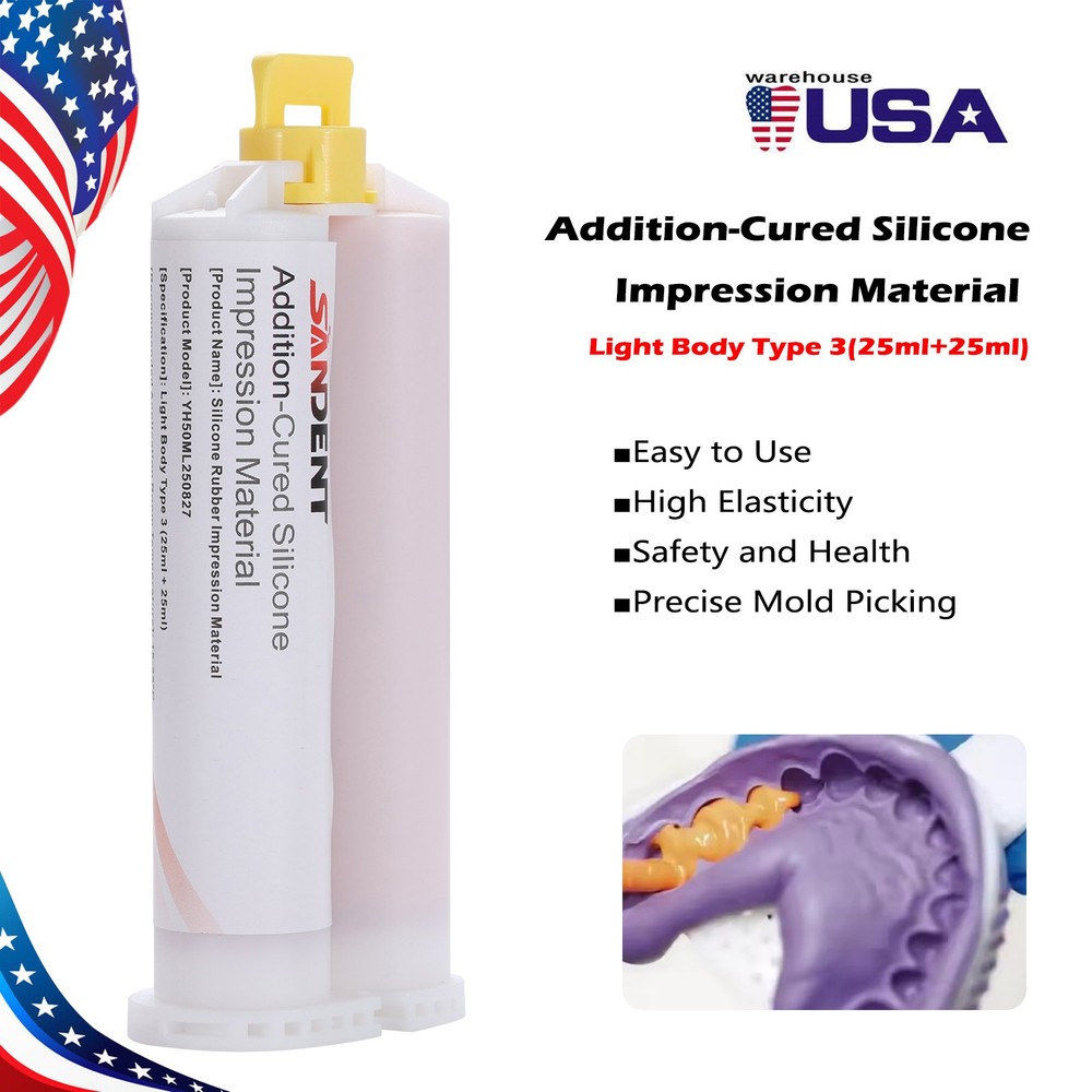 VPS Impression Material Heavy Medium Light 50m w/ 5 Tips /set