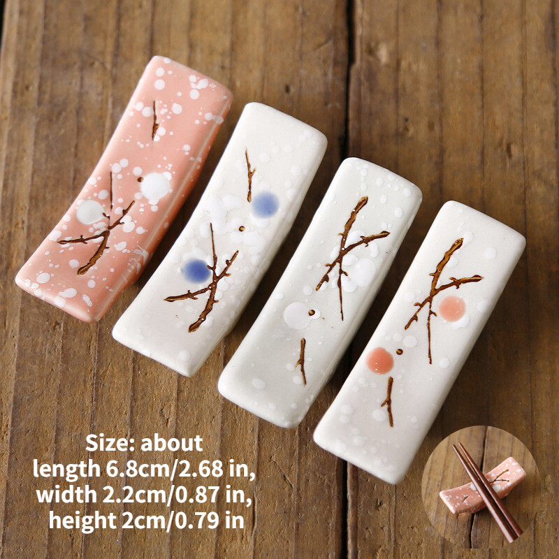 10X Ceramic Plum Blossom Chopstick Rest Stand Kitchen Tools Tableware Decor