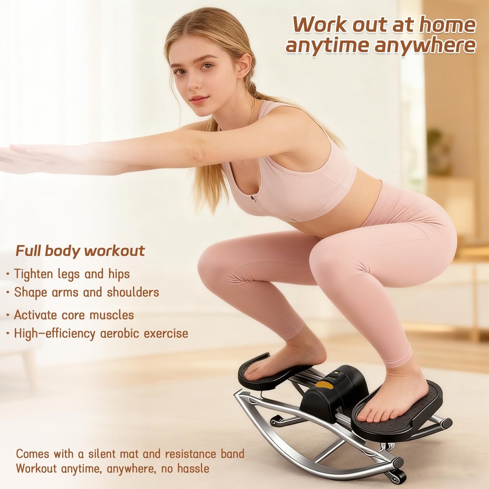 Rocking Stepper Side to Side, Portable Compact Lateral Motion Steppers, Track...