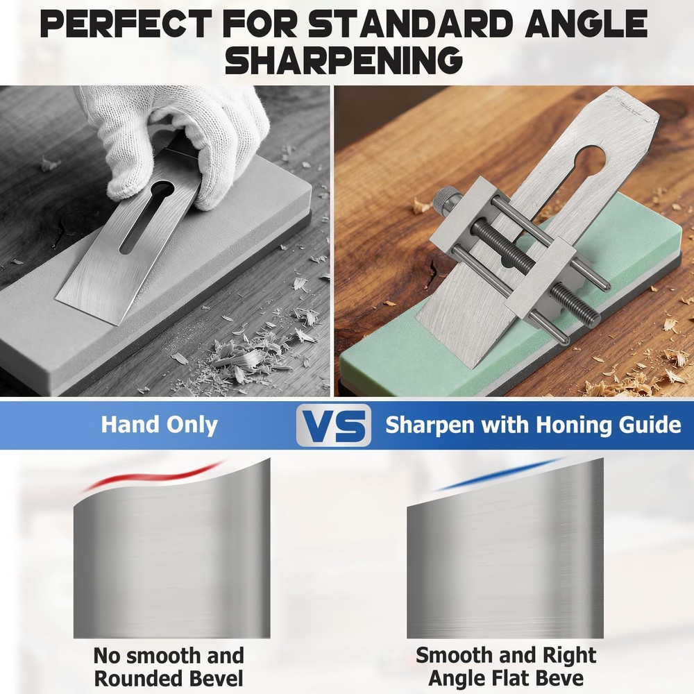 Chisel Sharpening Jig, Precise Honing Guide System with Adjustable Angle Gauge a